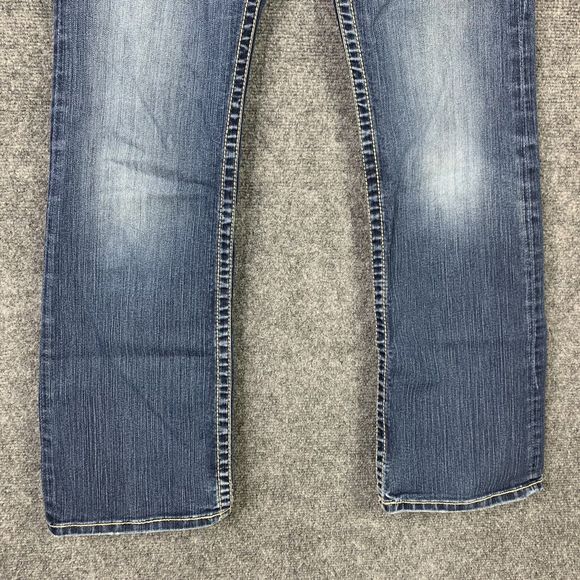 BKE Denim Jeans Women 27 Boot Cut Style BRITM Distressed White Stitching - Picture 3 of 13